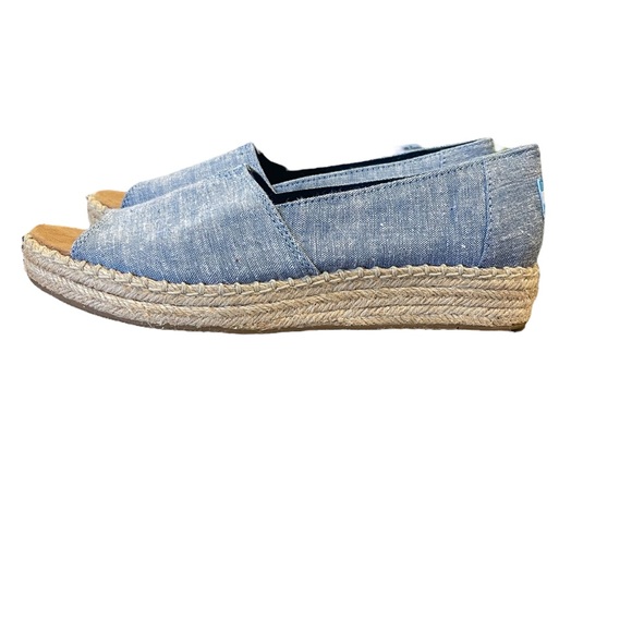TOMS Open Toe Platform Alpargata 8.5 narrow - Picture 6 of 9